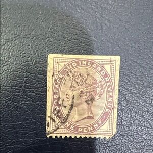 1881 One Penny Queen Victoria Vintage British Stamp - Rose and Cream